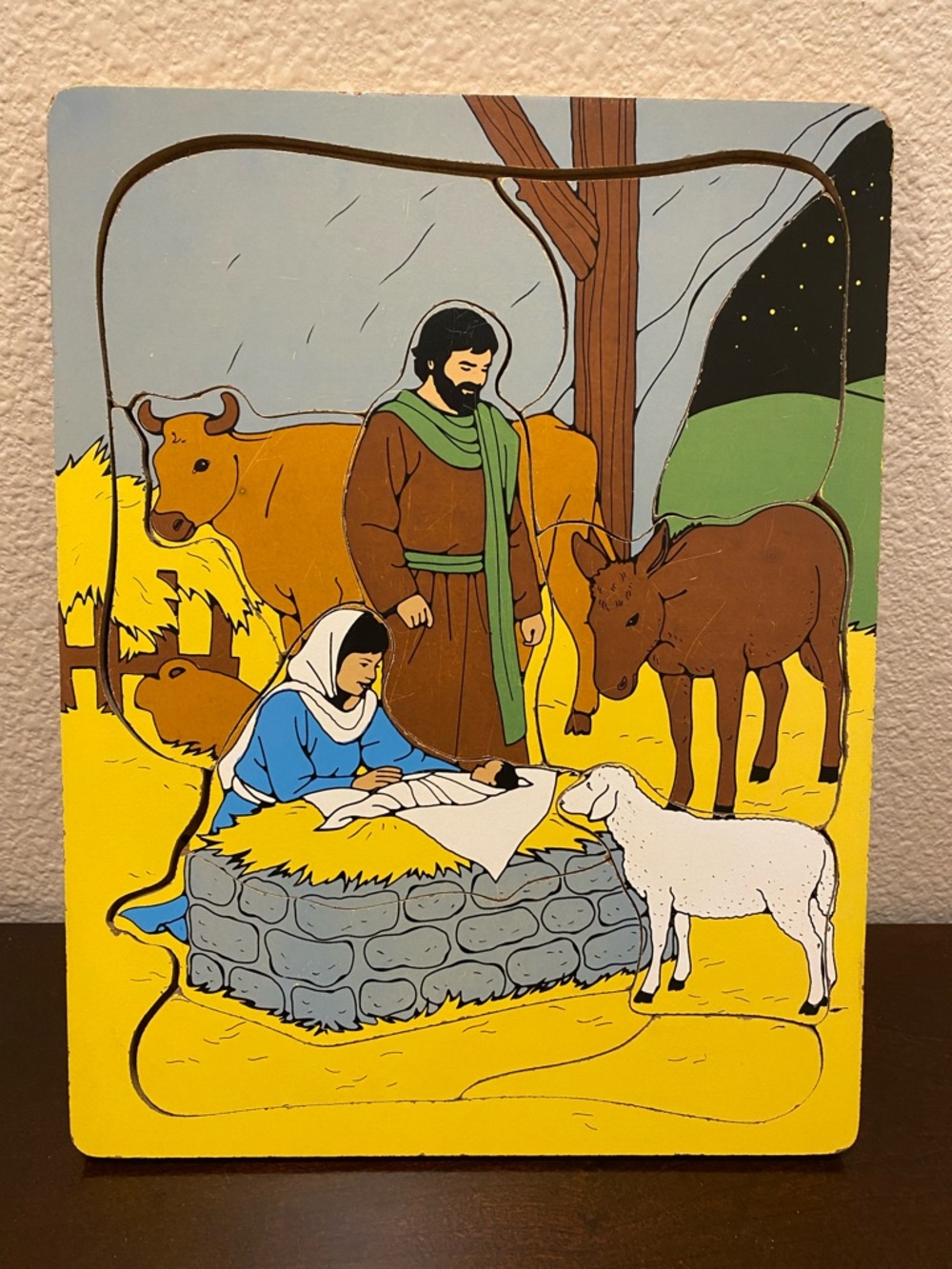 VTG Religious Christian Bible Wooden Puzzle LifeWay Birth of Jesus Nativity